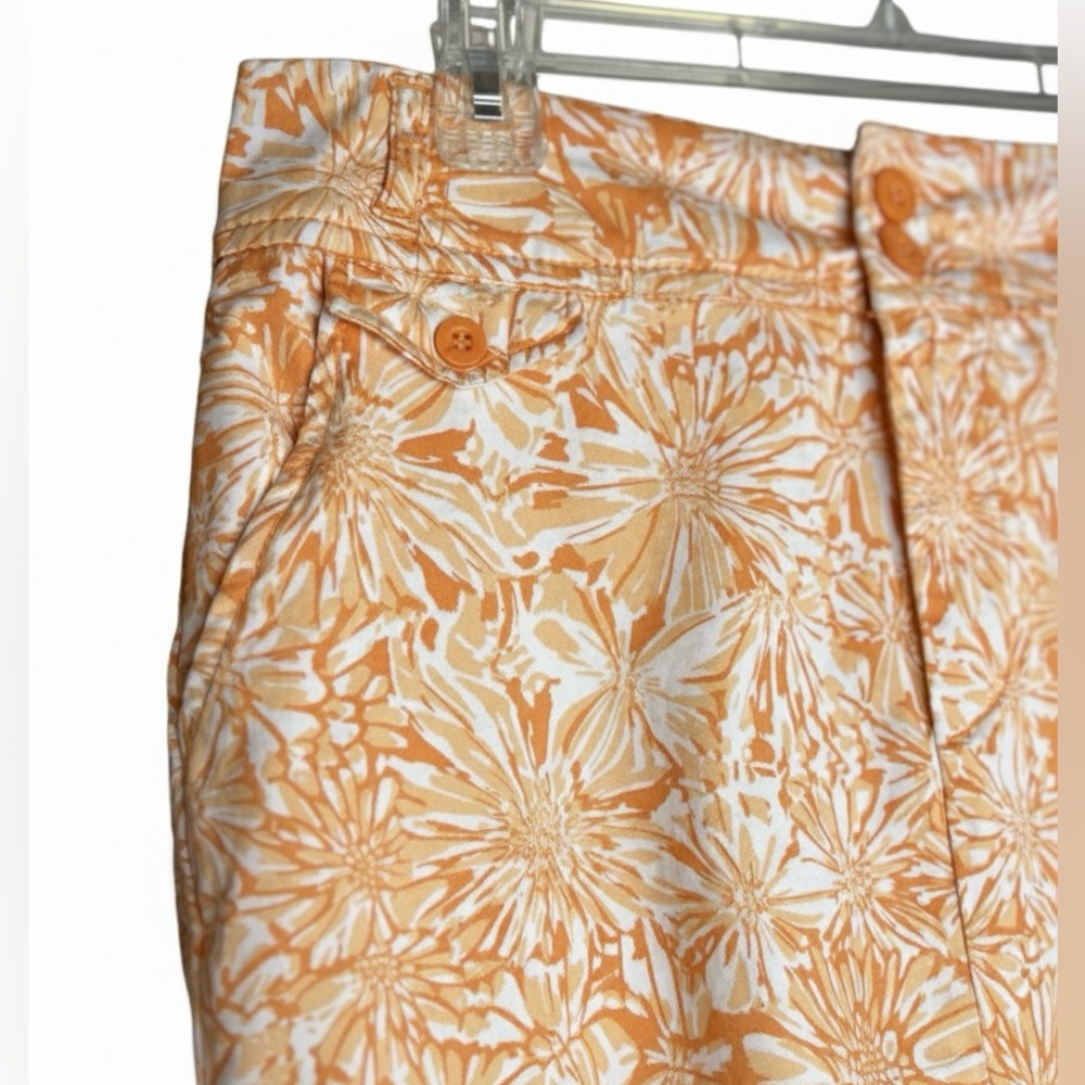 Pappagallo Vibrant Orange and White Floral Skirt - Picture 4 of 6